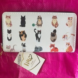 SOLD - Cat Zip Around Wallet